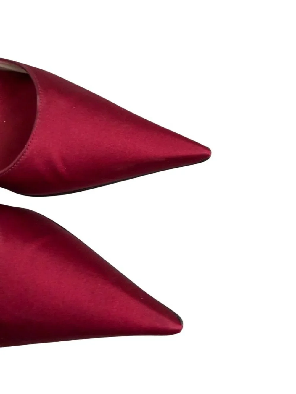 STUART WEITZMAN Ruby Red Rhinestone Embellished Satin Heels Size 7